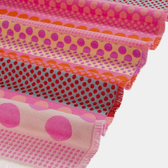 ALEX MAX - Pink Stripes & Polka Dots Scarf Colorful Made in Italy - Picture 3 of 12